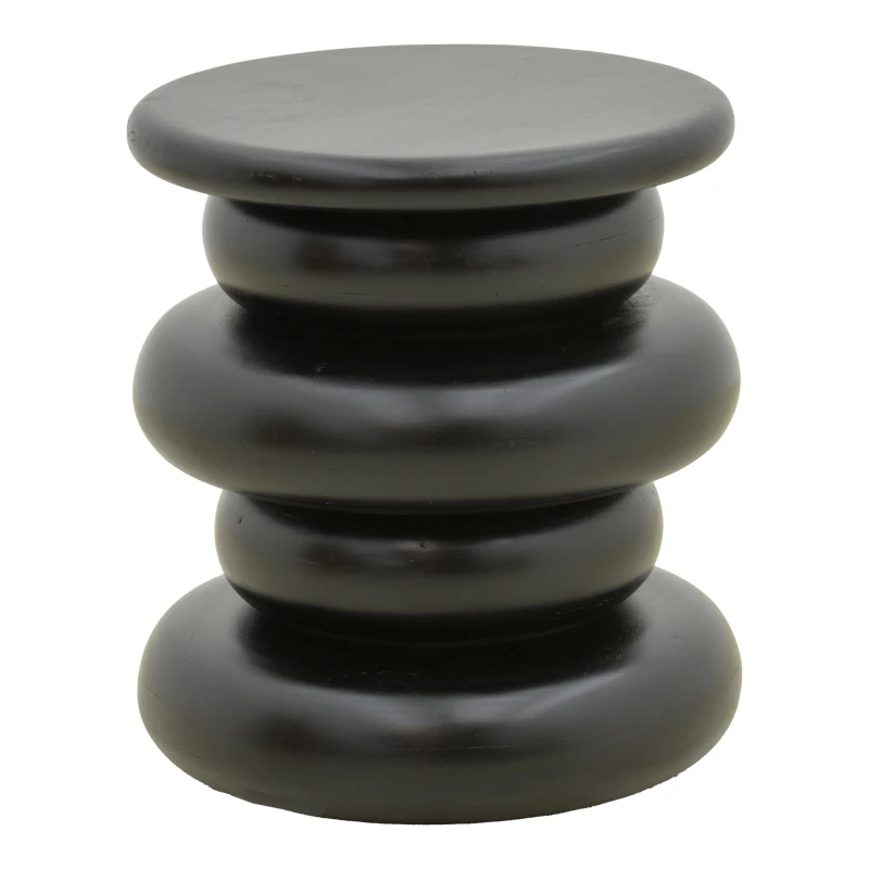Side table Circena pakoworld solid mango wood black D40x45cm