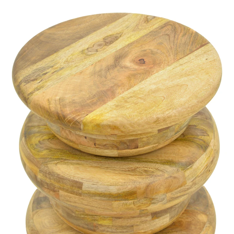 Side table Circena pakoworld solid mango wood in natural color D40x45cm