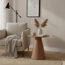 Donda pakoworld side table mdf-metal walnut D45x46cm