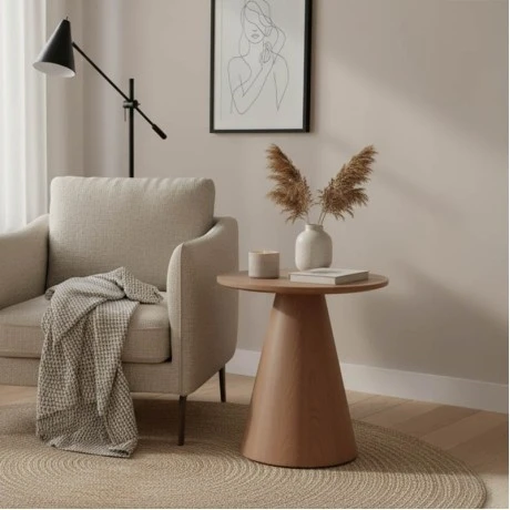Donda pakoworld side table mdf-metal walnut D45x46cm