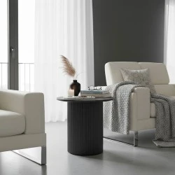 Dovel pakoworld side table mdf-metal in black shade D50x50cm