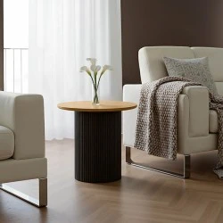 Dovel pakoworld side table mdf in sonoma-black metal D50x50cm