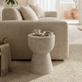 Side table Efria pakoworld ecru MGO D33x46cm