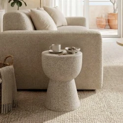 Side table Efria pakoworld ecru MGO D33x46cm