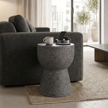 Side table Efria pakoworld grey MGO D33x46cm