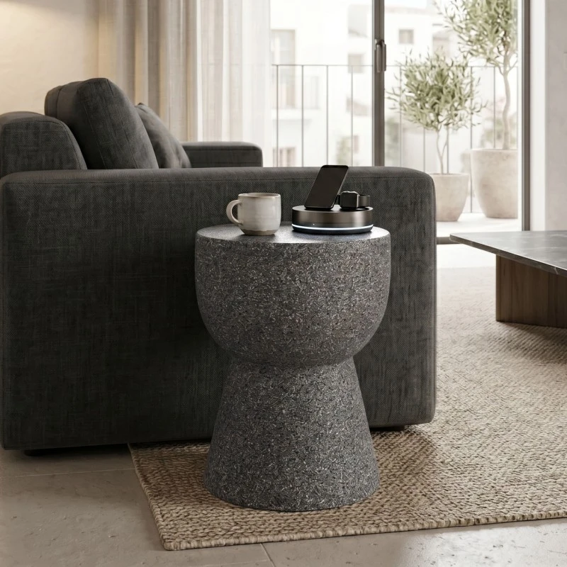 Side table Efria pakoworld grey MGO D33x46cm