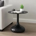 Coffee table Fabron Inart black sintered stone D50x52cm