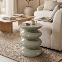 Side table Jonne pakoworld white MGO D40x46cm