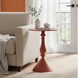 Lalou pakoworld metal side table in terracottta shade D40x55cm