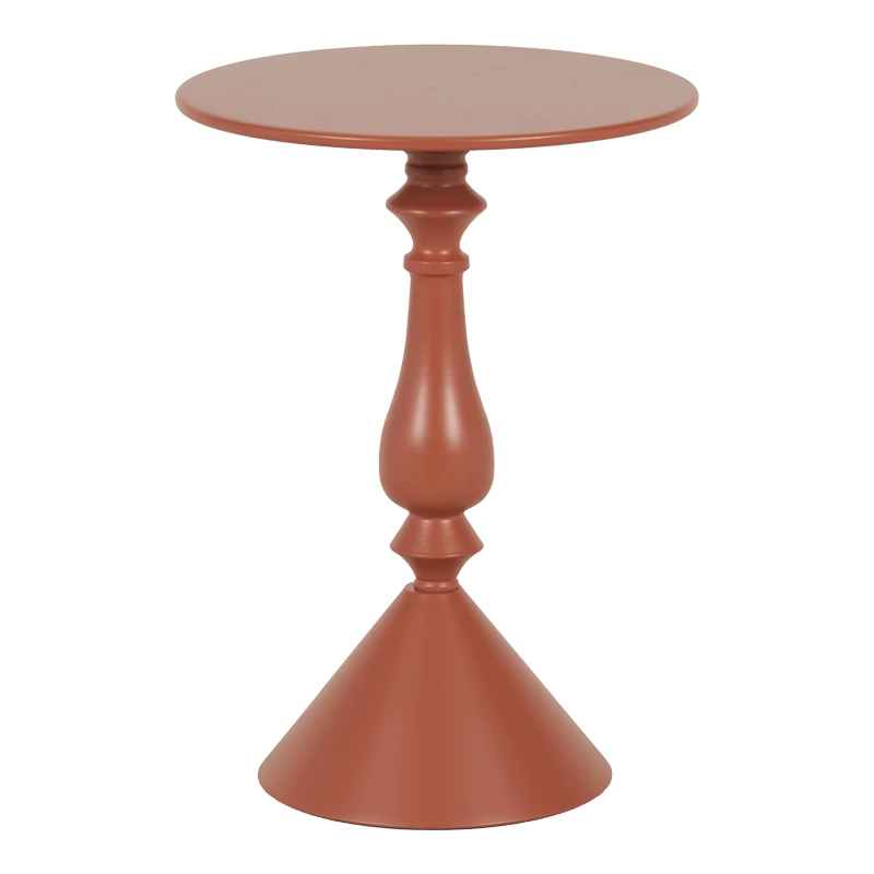 Lalou pakoworld metal side table in terracottta shade D40x55cm