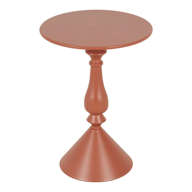 Lalou pakoworld metal side table in terracottta shade D40x55cm