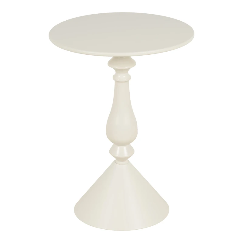 Lalou pakoworld metal side table in cream shade D40x55cm