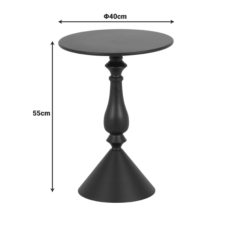 Lalou pakoworld metal side table in olive green shade D40x55cm