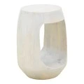 Side table Lenora pakoworld solid mango wood white D33x45cm