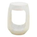 Side table Lenora pakoworld solid mango wood white D33x45cm