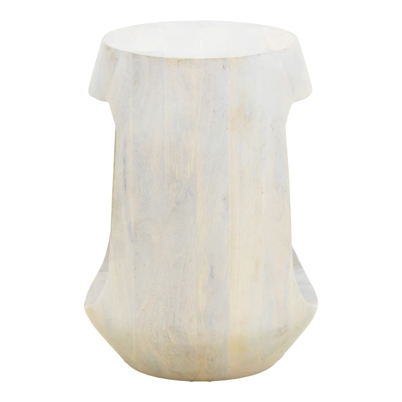 Side table Lenora pakoworld solid mango wood white D33x45cm