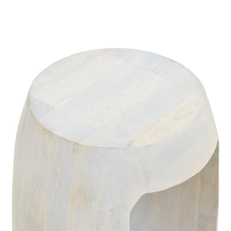 Side table Lenora pakoworld solid mango wood white D33x45cm