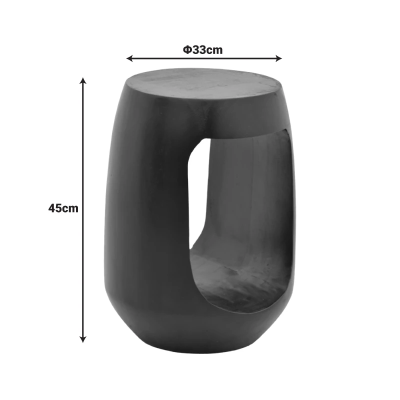 Side table Lenora pakoworld solid mango wood white D33x45cm