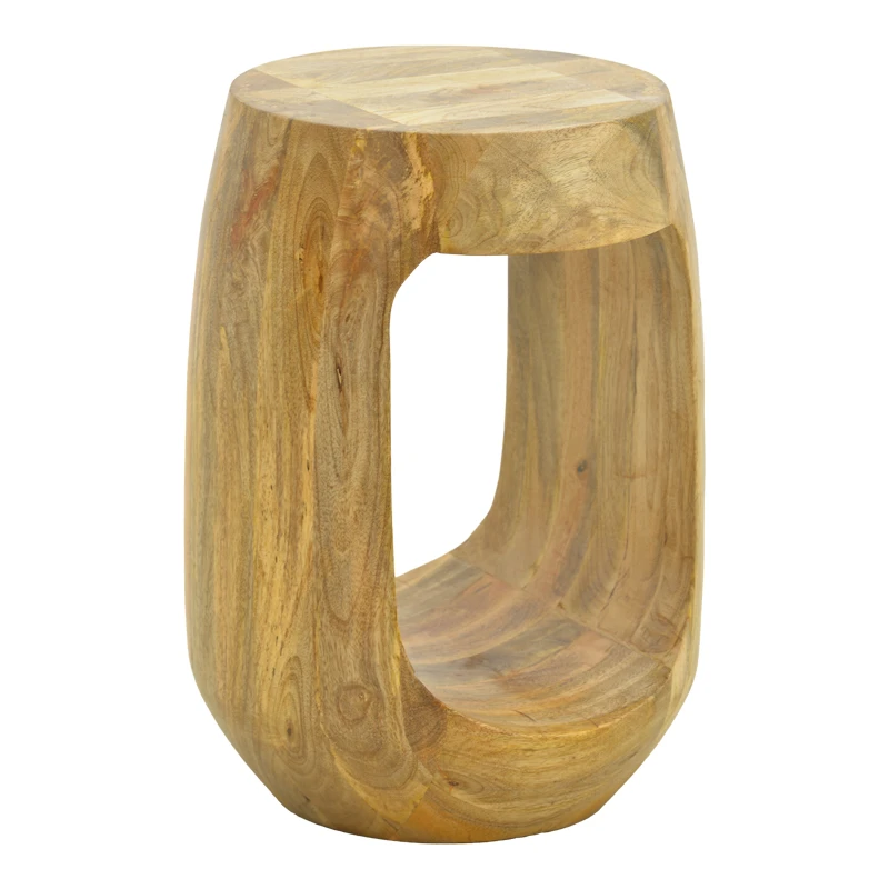 Side table Lenora pakoworld solid mango wood in natural color D33x45cm