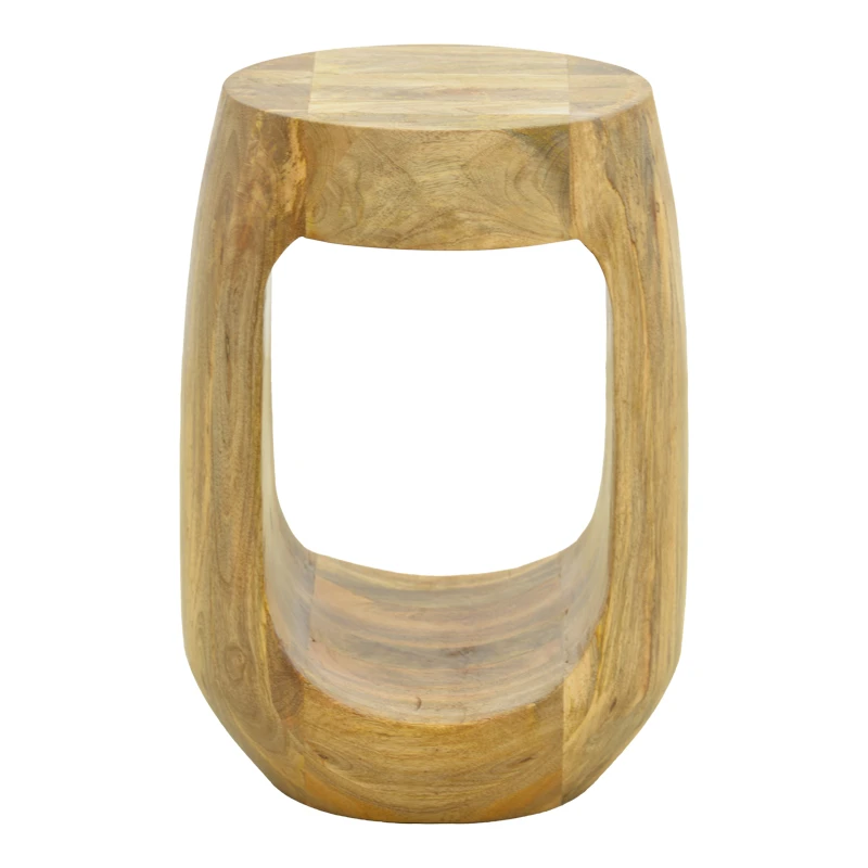 Side table Lenora pakoworld solid mango wood in natural color D33x45cm