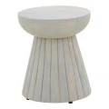 Side table Nemira pakoworld solid mango wood white D30x35cm
