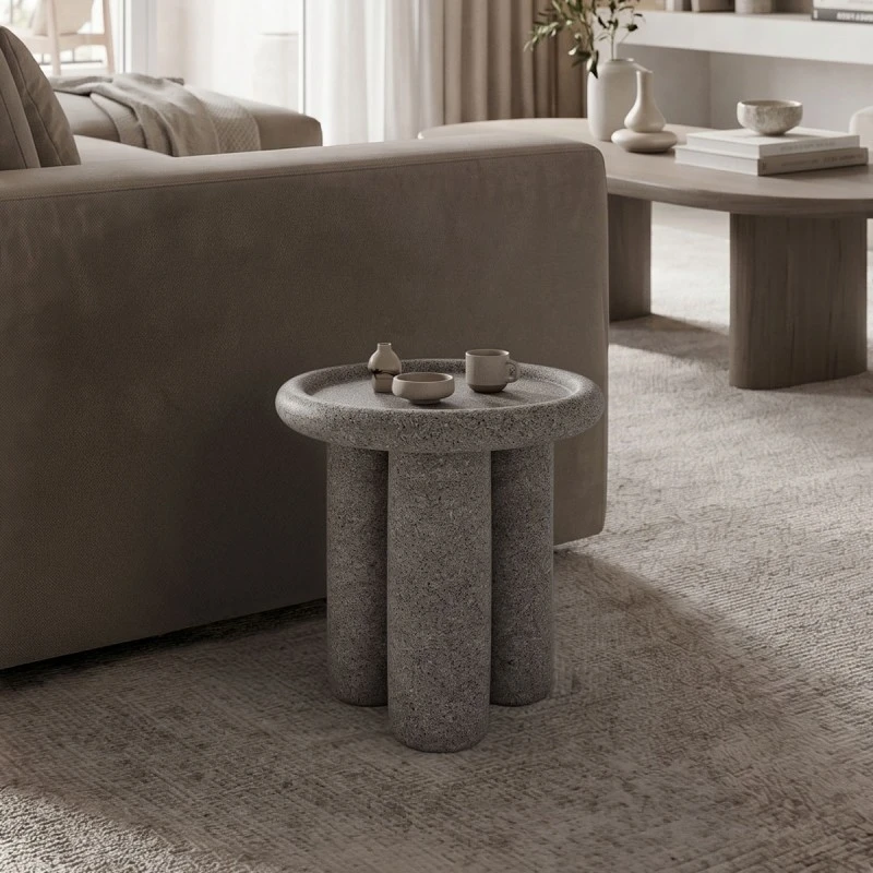 Side table Nenia pakoworld grey MGO D40x45cm