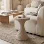 Side table Nome pakoworld ecru MGO D38x46.5cm