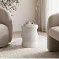 Side table Rinda pakoworld ecru MGO D33x40cm