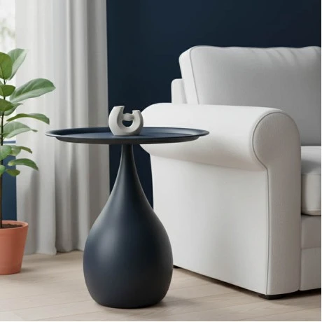 Samino pakoworld metal side table in black shade D39x46cm