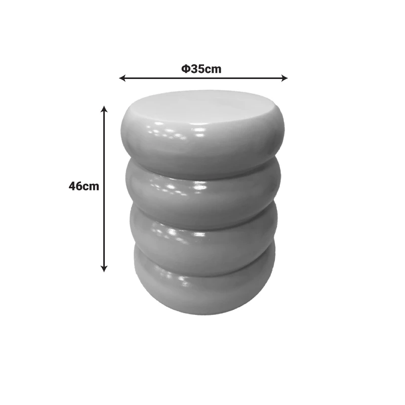 Side table Venezia pakoworld white MGO D35x46cm