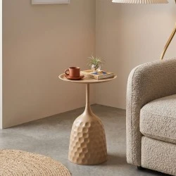 Side table Waini pakoworld metal in cappuccino shade D39x60cm
