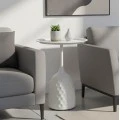 Side table Waini pakoworld metal in cream shade D39x60cm