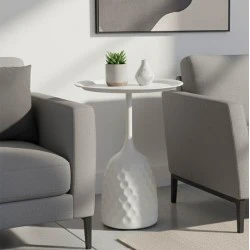 Side table Waini pakoworld metal in cream shade D39x60cm