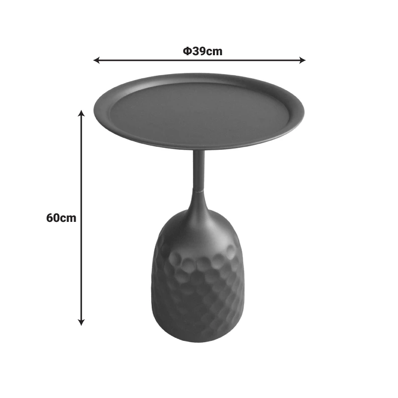 Side table Waini pakoworld metal in cream shade D39x60cm