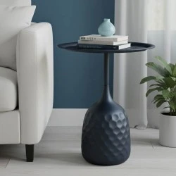 Side table Waini pakoworld metal in black shade D39x60cm