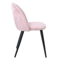 BELLA Chair Steel Black/Fabric Velure Dirty Pink