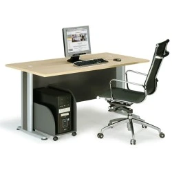 Basic professional office in dark grey - beech color 150x80x75cm.