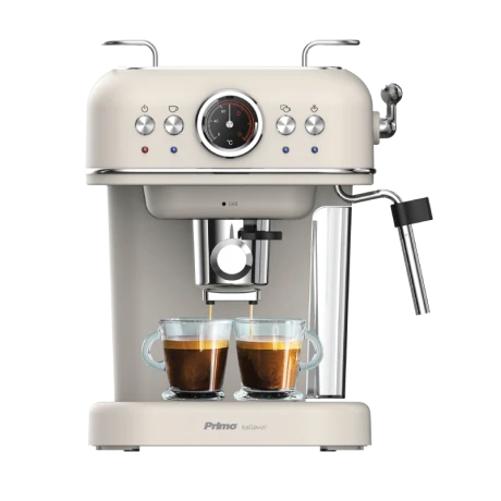 Μηχανή Καφέ Espresso PREM-40445 Primo Eco 20Bar 3σε1 Αναλογικό καντράν θερμοκρασίας Ιβουάρ-Chrome