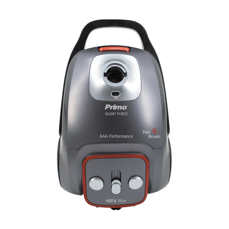 Σκούπα PRVC-40489 Primo Ηλεκτρική AAA Silent Force, με πέλμα PET 700W 3.0L Ανθρακί/Κόκκινη