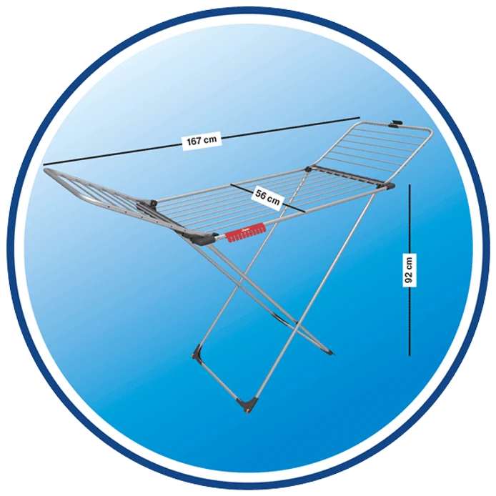 ALUMINIUM 100 Vileda aluminum clothesline 167x56x92cm.